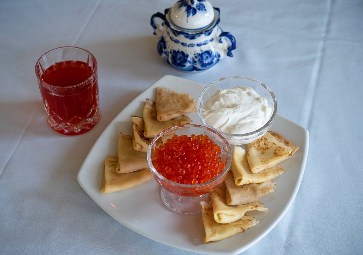 Blini with caviar